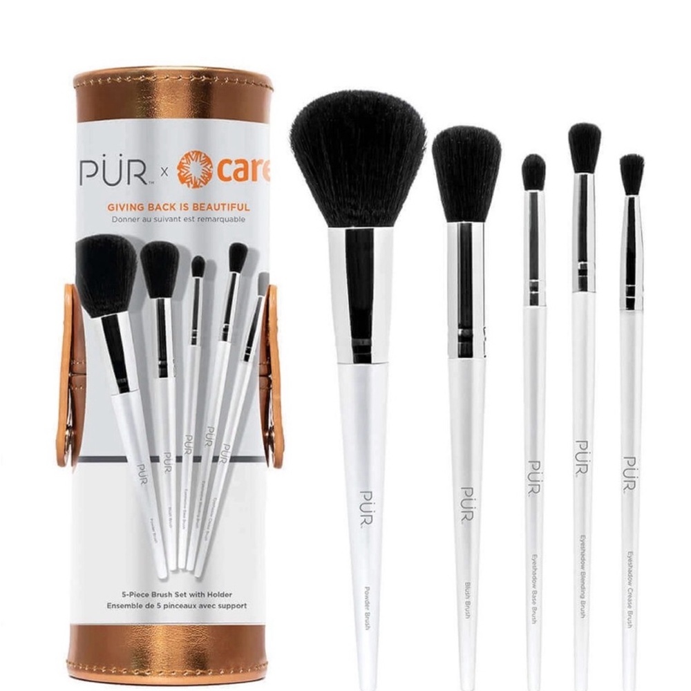 Pur X Care 5-Piece Brush Set w/Holder NEW